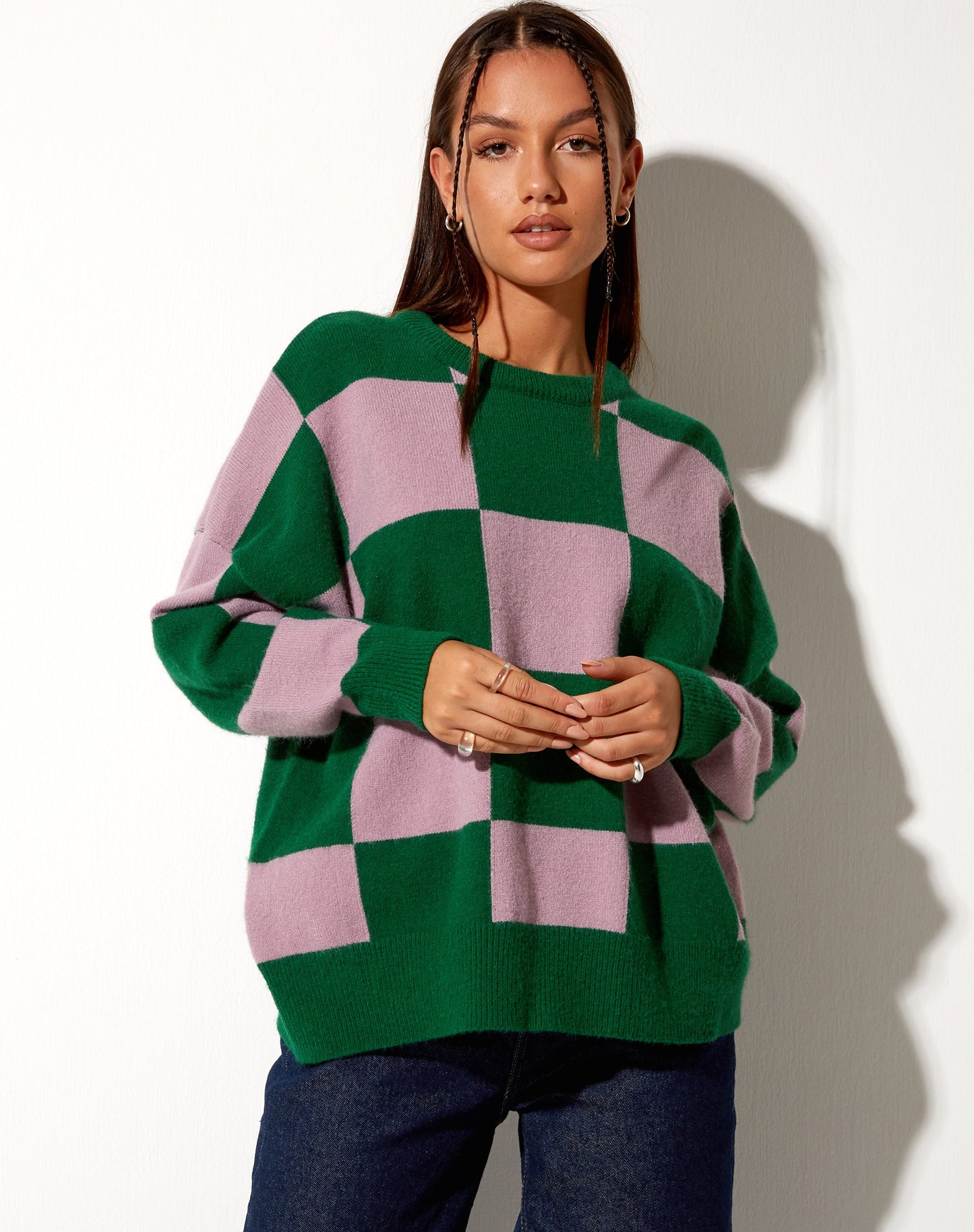 Tamari Sweatshirt in Pink and Green