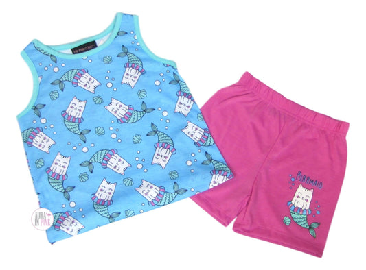The Pink Closet Purrmaid Pajama 2-Pc Tank Top & Shorts Set