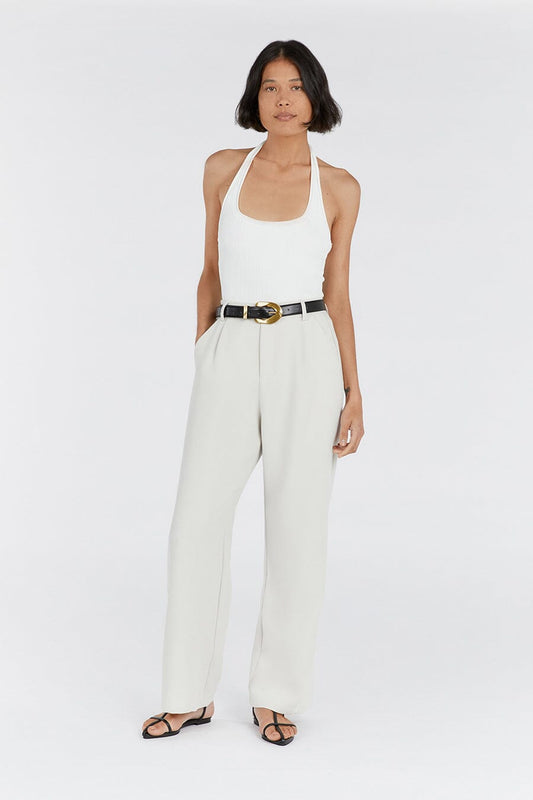 EDDISON OFF WHITE KNIT HALTER TOP Clothing DISSH Boutiques L OFF WHITE