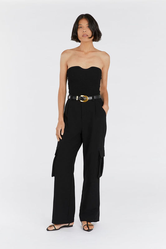 VERONICA BLACK BANDEAU KNIT TOP Clothing DISSH Boutiques L BLACK