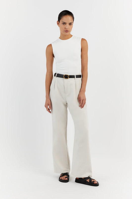 ROMY OFF WHITE SLEEVELESS TOP Clothing DISSH Boutiques XS OFF WHITE