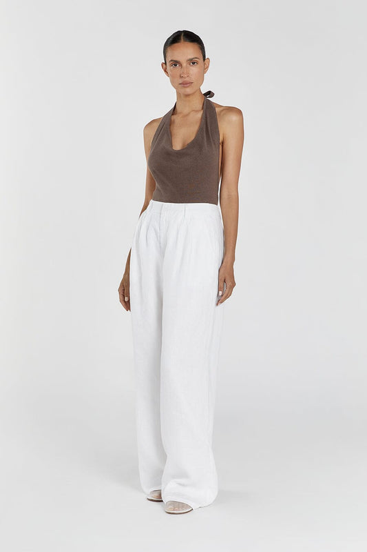 ALICE LATTE COWL NECK HALTER TOP Clothing DISSH Boutiques XXL LATTE