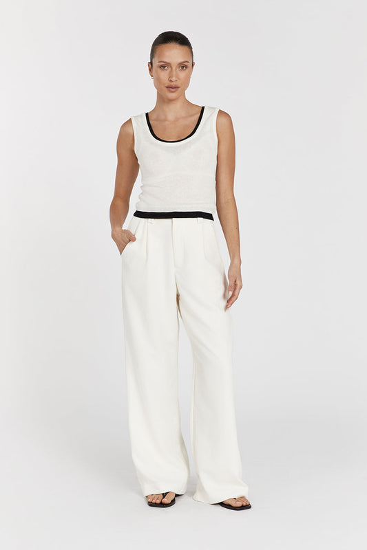 NOEL OFF WHITE CONTRAST KNIT TANK Clothing DISSH Boutiques L OFF WHITE