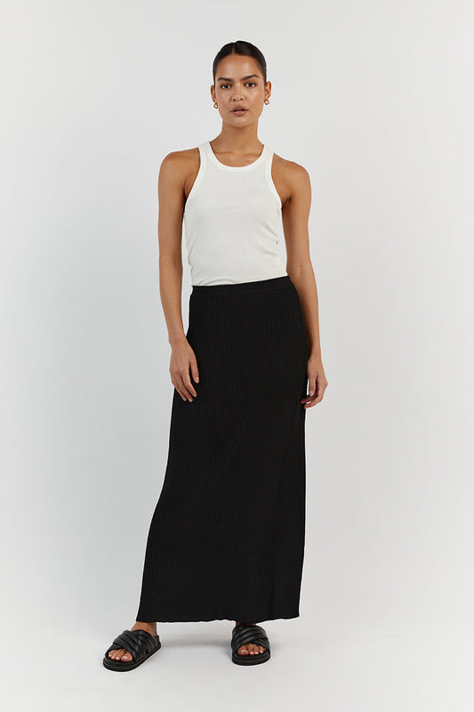 OLYMPIA BLACK MIDI SKIRT Clothing DISSH Boutiques XL BLACK