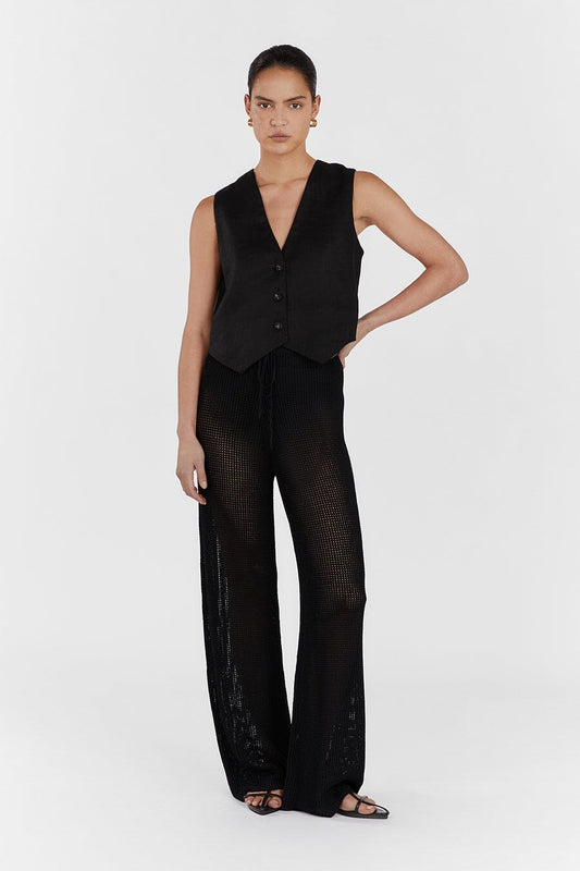 OPHELIA BLACK CROCHET PANT Clothing DISSH Boutiques XS BLACK