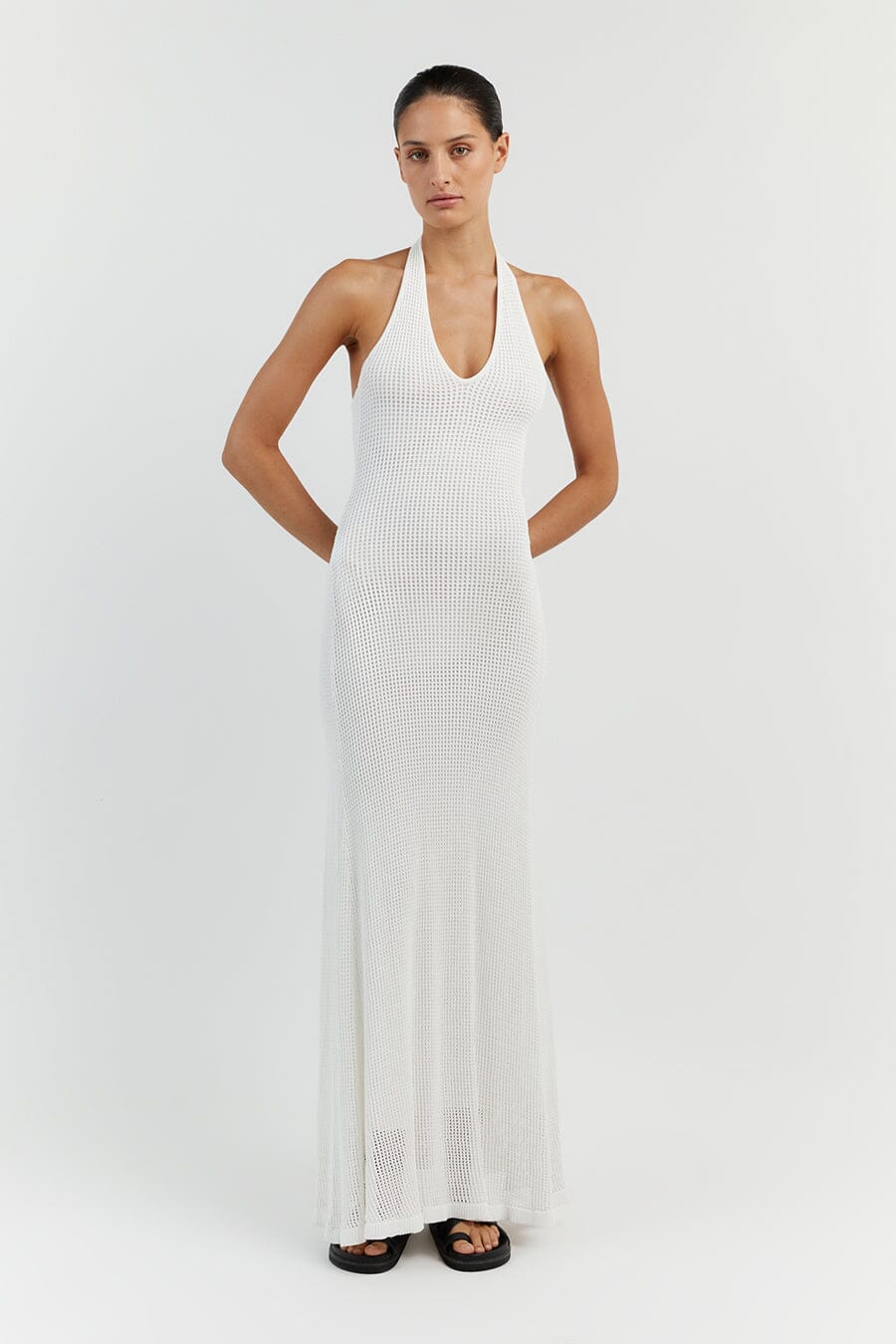 OPHELIA OFF WHITE CROCHET DRESS Clothing DISSH Boutiques XXL OFF WHITE