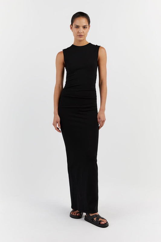 ROMY BLACK SLEEVELESS MAXI DRESS Clothing DISSH Boutiques XXL BLACK