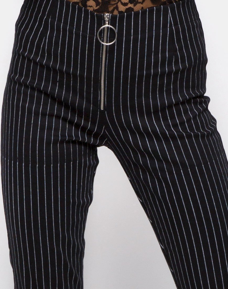Zolia Trouser in Pinstripe Black