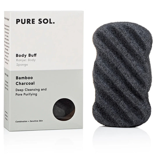 Bamboo Charcoal Body Buff Konjac Sponge