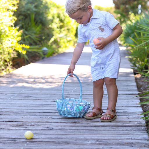 Bunny Embroidery Polo Romper