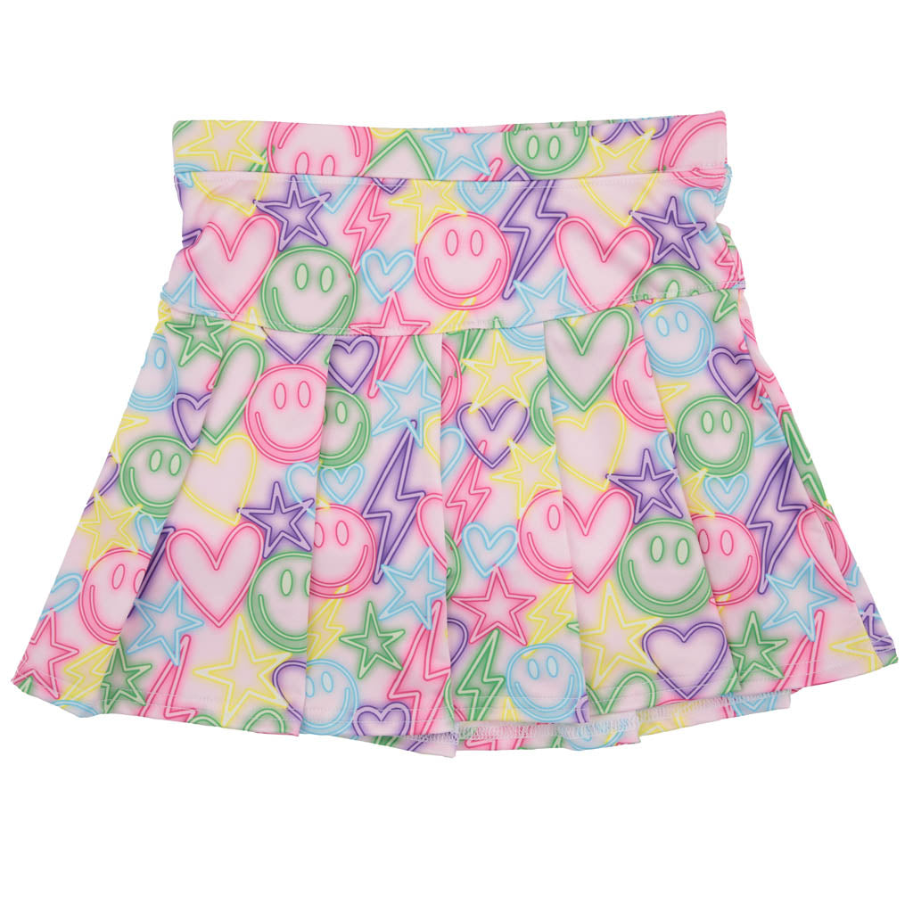 Tennis Skort, Happy Neon