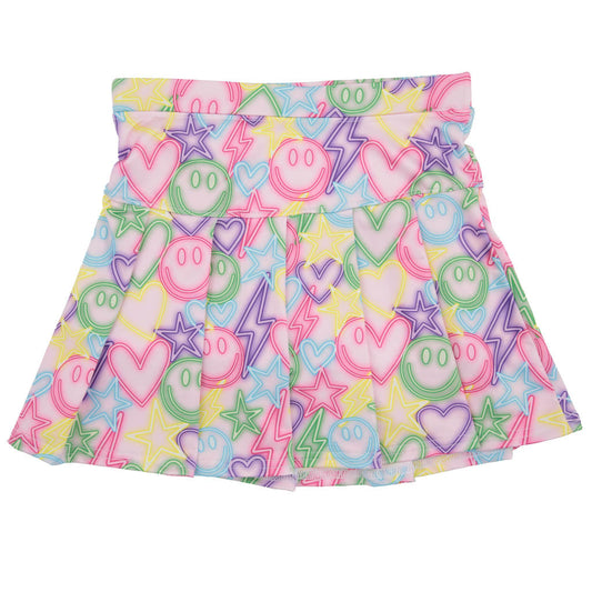 Tennis Skort, Happy Neon