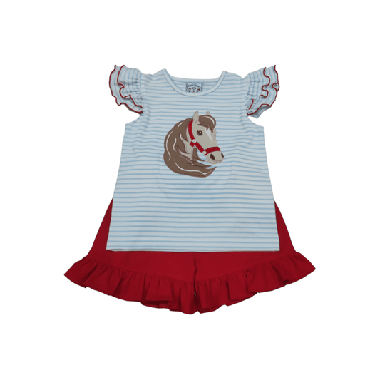 Horse Applique Short Set