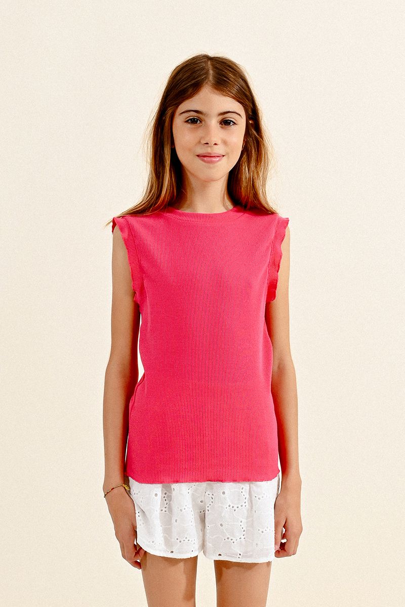 Simple Knit Tee, Fuchsia