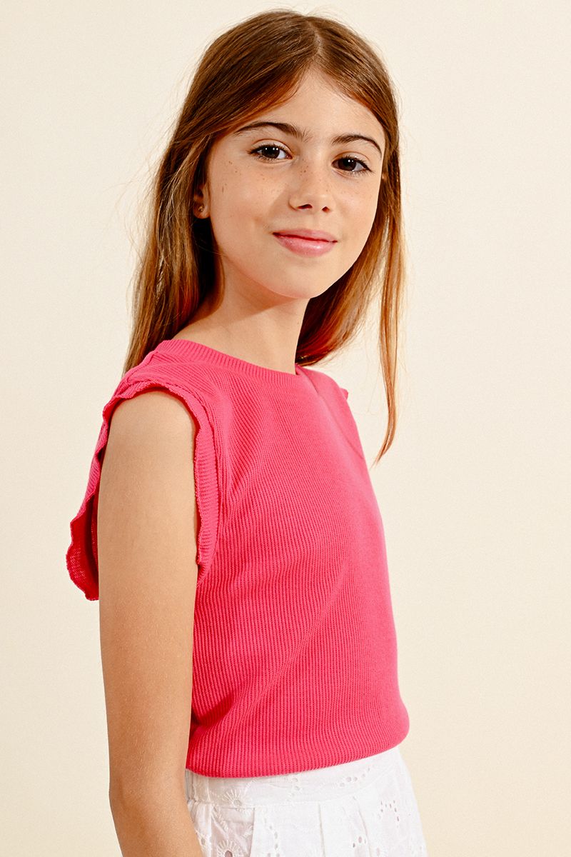 Simple Knit Tee, Fuchsia