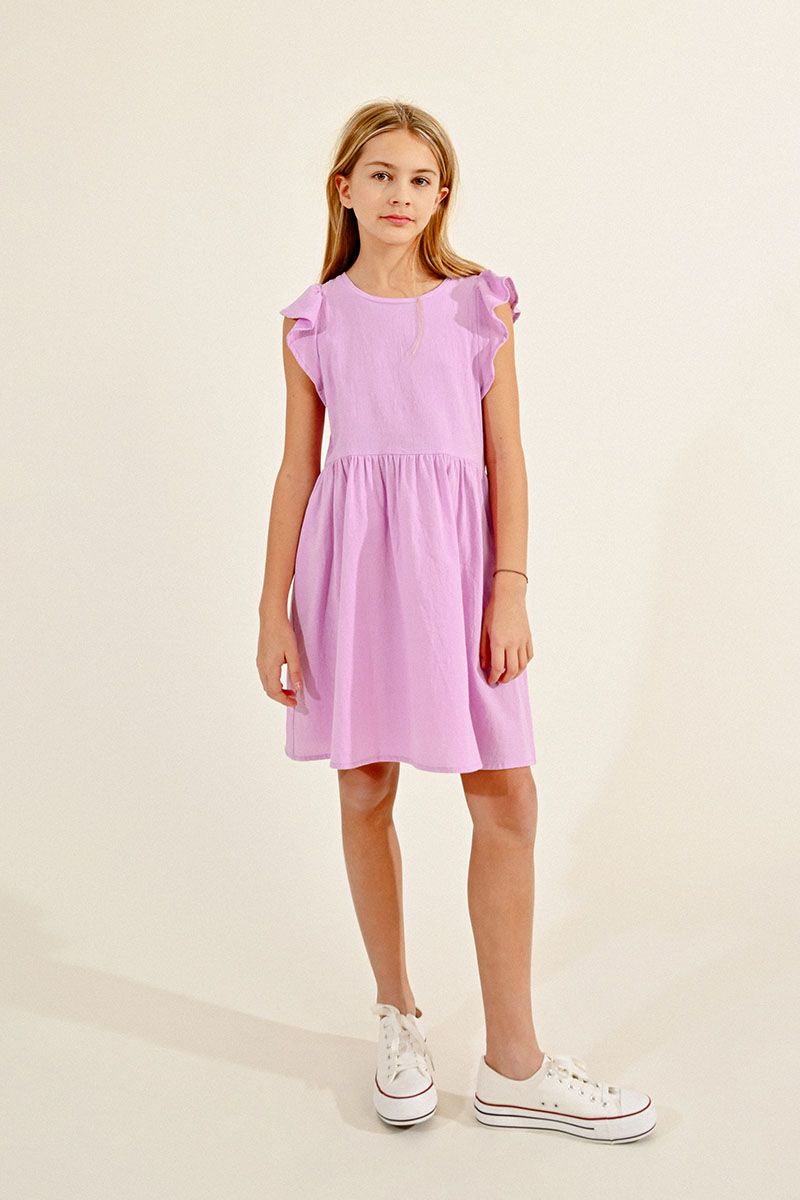 Sleeveless Woven Dress, Lilac