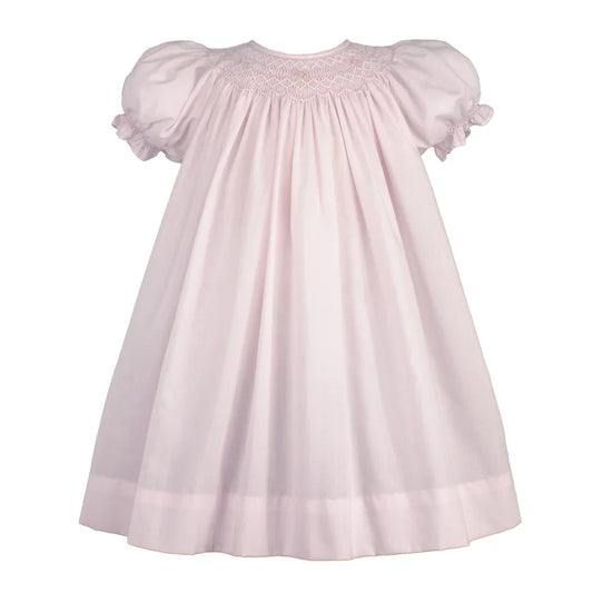 Smocked Daygown with Rosettes, Pink