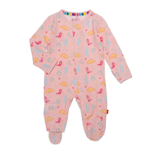 Magnetic Pink Not My First Rodeo Footie