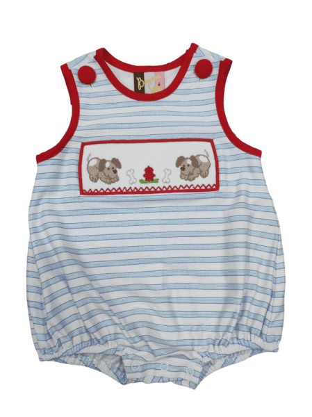 Puppy Smocked Boys Bubble