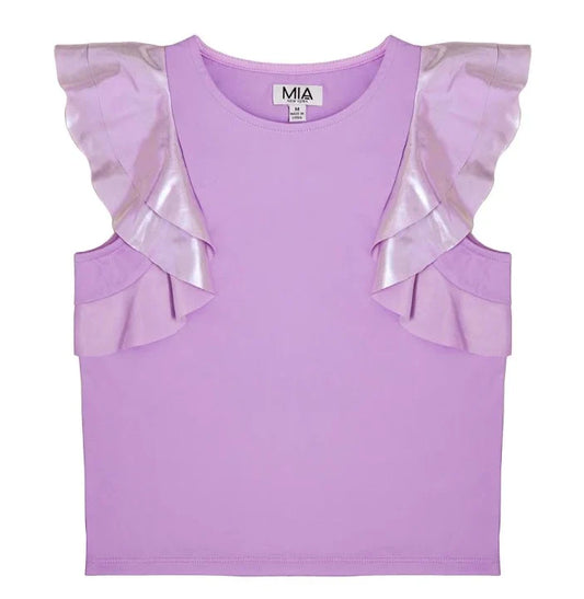 Mia Purple Flutter Top