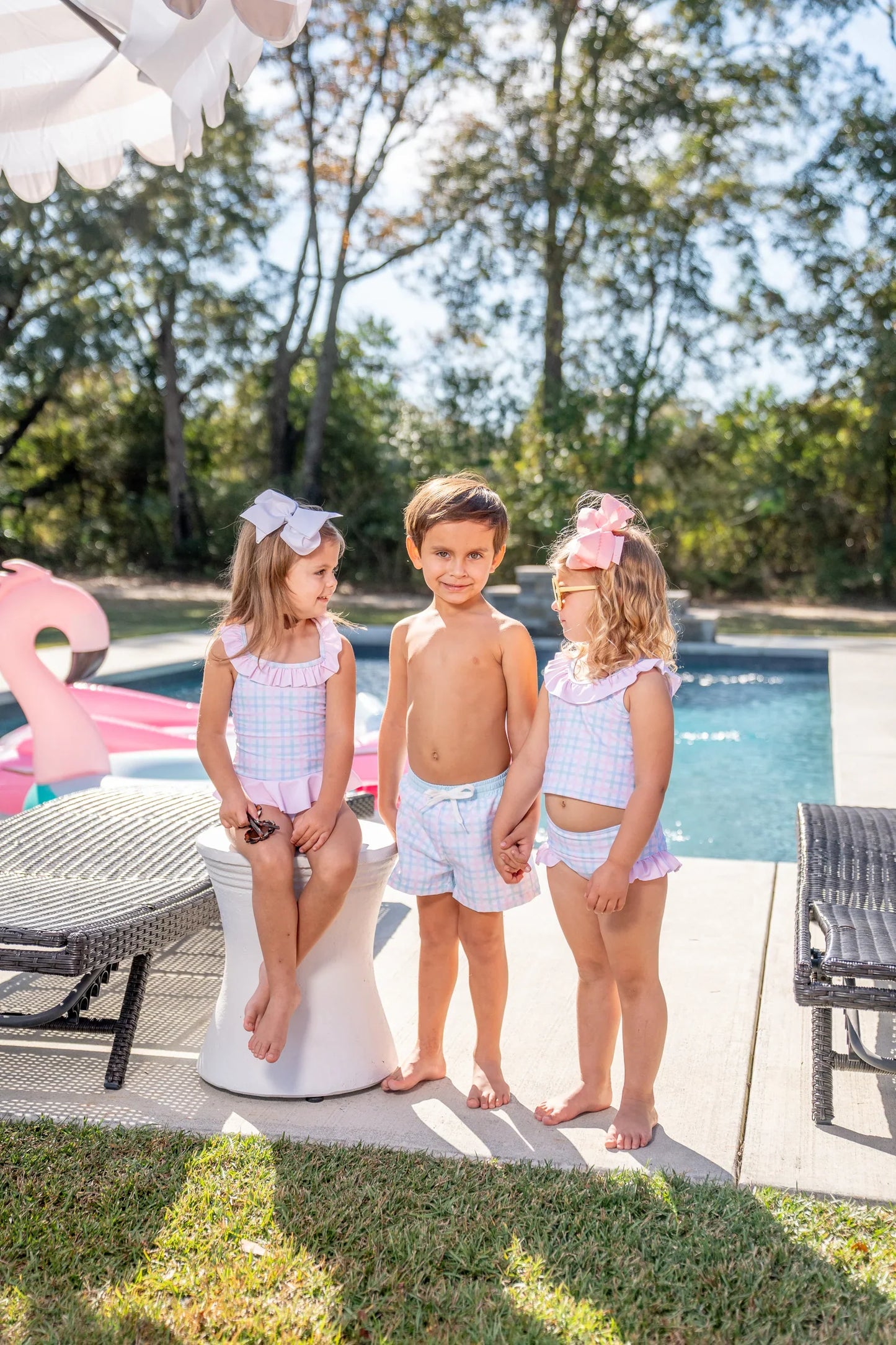Seacrest Pastel Plaid 2pc Swim