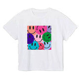 Sequin Rainbow Smiley Boxy Tee