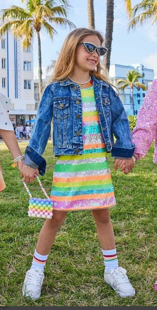 Sequin Summer Stripe Dress