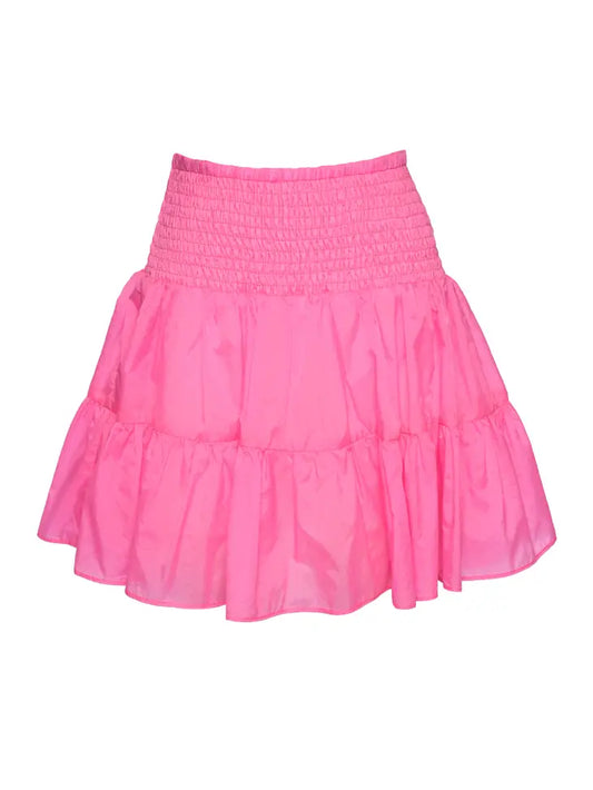 Smocked Yoke Parachute Skort, Hot Pink