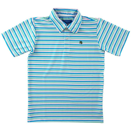 J Bailey SS Stripe Performance Polo, Paradise