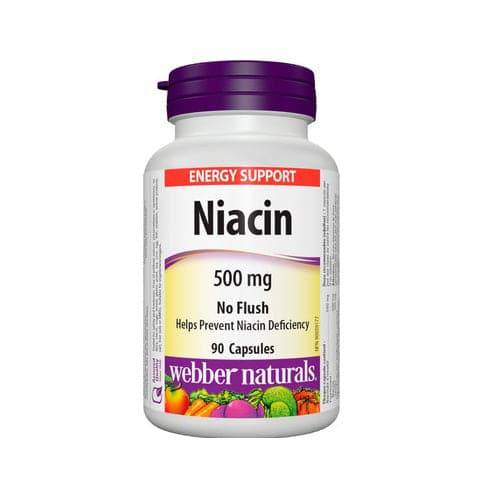 Webber Naturals No Flush Niacin 500mg 90 Capsules