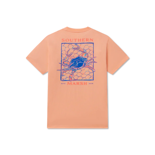 Youth Blue Crab Tee, Peach